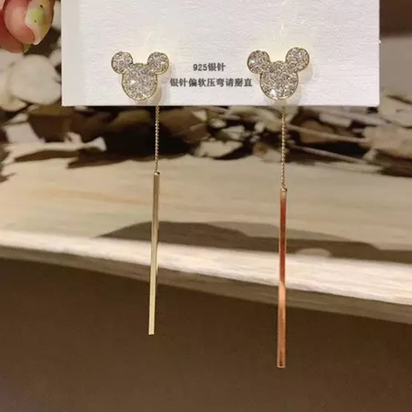 Disney Jewelry - MICKEY ♡ Dangler Crystal Sparkling Earrings GIFT